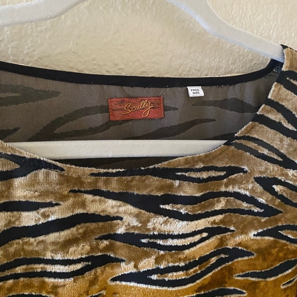 Scully Mixed Animal Print Boho Pullover Top - Picture 2 of 5